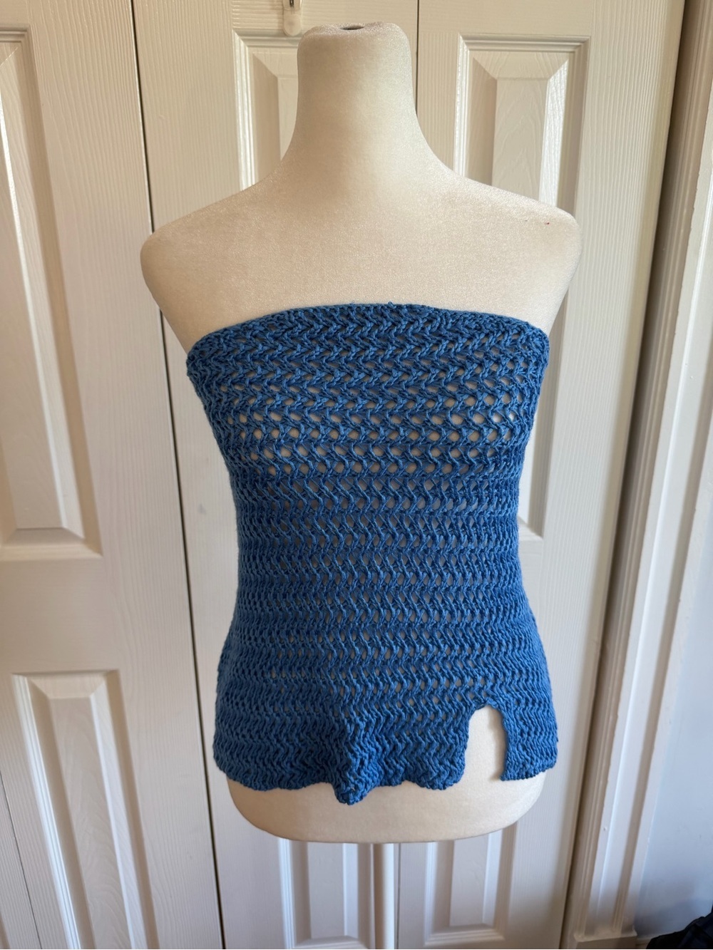 Peppermayo Crochet Tube Top S/M Blue NWT